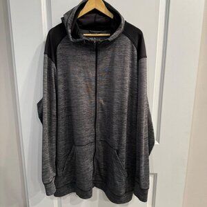 Men's 3XLT Reebok gray lightweight zip-front hooded sweatshirt